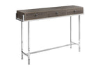 48" White and Silver Console Table And Drawers