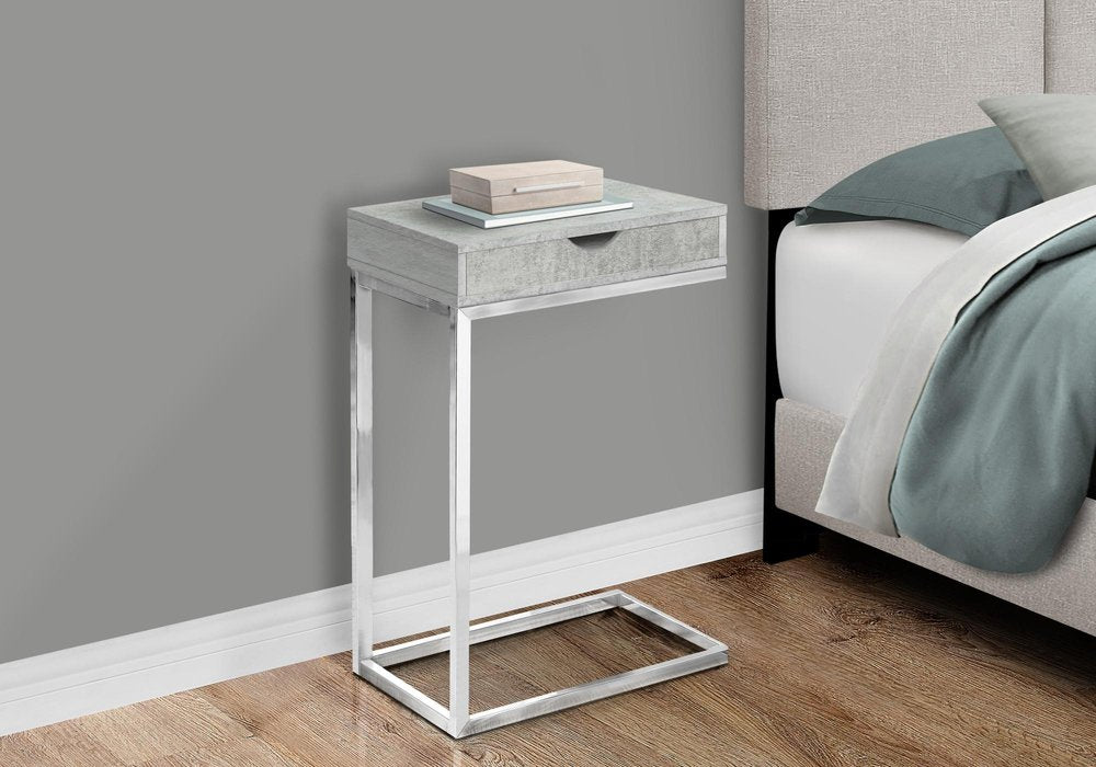 10.25" X 15.75" X 24.5" Cappuccino Finish And Gold Laminated Drawer Accent Table