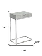 10.25" X 15.75" X 24.5" Cappuccino Finish And Gold Laminated Drawer Accent Table