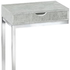 10.25" X 15.75" X 24.5" Cappuccino Finish And Gold Laminated Drawer Accent Table