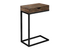 10.25" X 15.75" X 24.5" Cappuccino Finish And Gold Laminated Drawer Accent Table