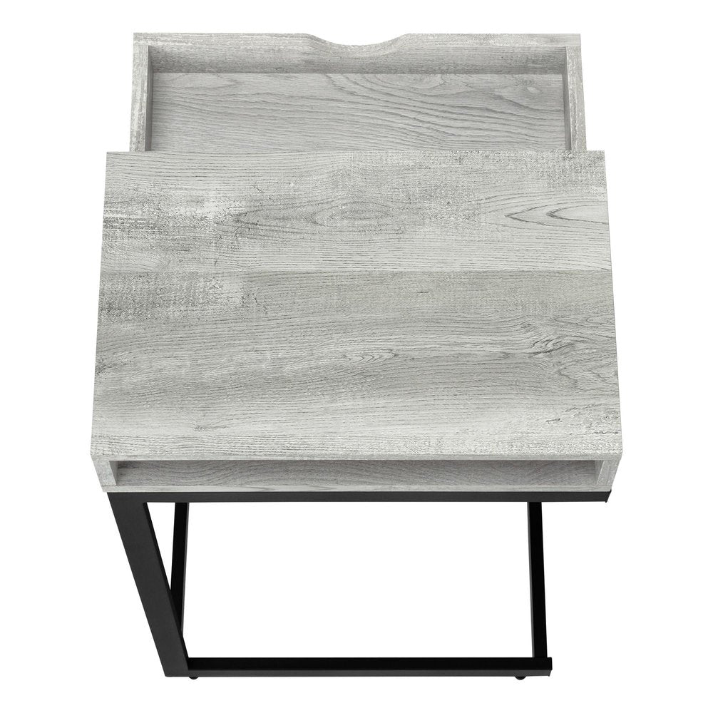 10.25" X 15.75" X 24.5" Cappuccino Finish And Gold Laminated Drawer Accent Table