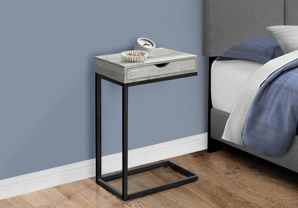 10.25" X 15.75" X 24.5" Cappuccino Finish And Gold Laminated Drawer Accent Table