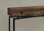 43" Brown And Black Cross Leg Console Table