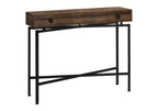 43" Brown And Black Cross Leg Console Table