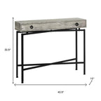 43" Brown And Black Cross Leg Console Table