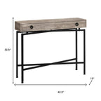 43" Brown And Black Cross Leg Console Table