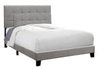 Beige Full Tufted Upholstered Bed Frame