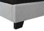 Light Gray and Gray Wood Tufted Upholstered Queen Bed Frame with Nailhead Trim
