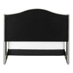 Light Gray and Gray Wood Tufted Upholstered Queen Bed Frame with Nailhead Trim