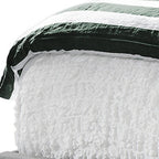 Gray Solid Wood And Tufted Linen Queen Bed Frame with Nailhead Trim