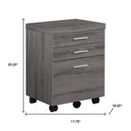 25" Gray Particle Board Filing Cabinet With Drawers