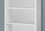 White Wood Adjustable Four Tier Bookcase