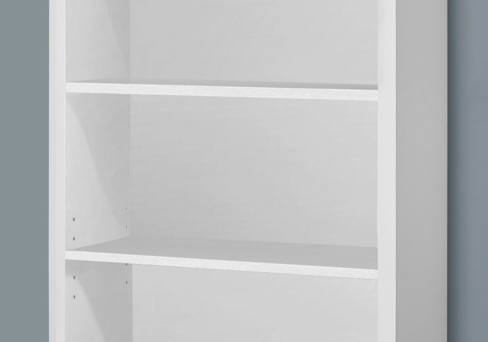 White Wood Adjustable Four Tier Bookcase
