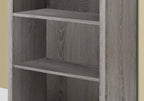 Taupe Wood Four Tier Bookcase