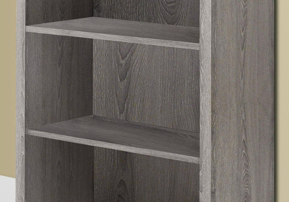 Taupe Wood Four Tier Bookcase