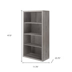 Taupe Wood Four Tier Bookcase
