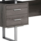 60" Black and Silver Computer Desk With Three Drawers