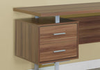 60" Black and Silver Computer Desk With Three Drawers