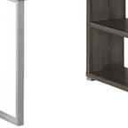 47" White and Silver L Shape Computer Desk With Three Drawers
