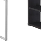 47" White and Silver L Shape Computer Desk With Three Drawers
