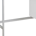 47" White and Silver Computer Desk With Two Drawers