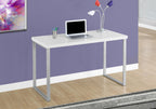 47" White and Silver Computer Desk