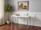 47" White and Silver Computer Desk