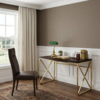 47" Espresso and Gold Writing Desk