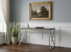 47" Taupe and Silver Computer Desk