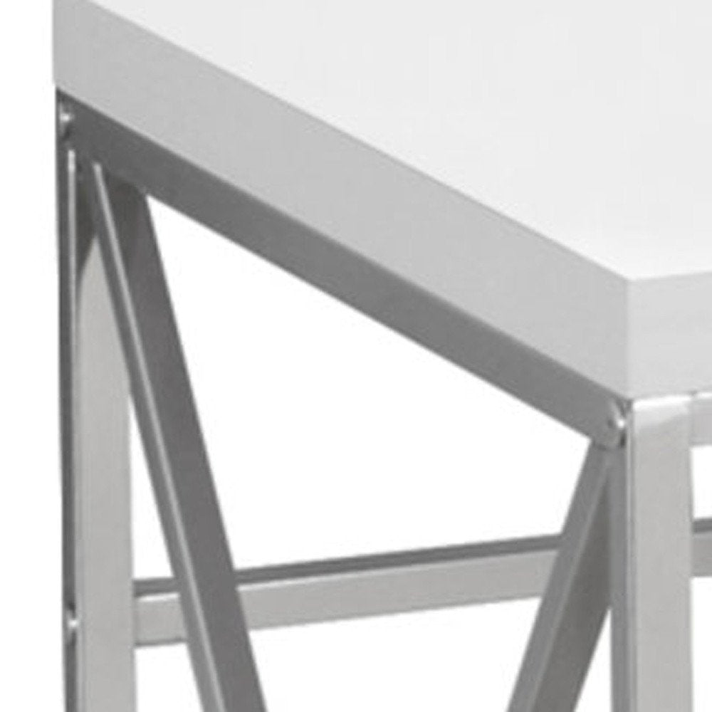 47" White and Silver Computer Desk