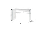 48" White and Clear Computer Desk