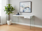 48" White and Clear Computer Desk