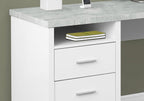 79" Taupe and Silver L Shape Computer Desk With Two Drawers