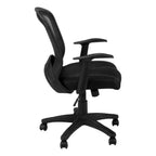 Black Polyester Seat Swivel Adjustable Task Chair Mesh Back Plastic Frame