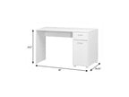46" White L Shape Computer Desk With Two Drawers