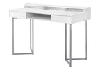 48" Taupe and Black Writing Desk With Two Drawers