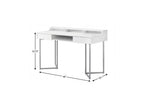 48" Taupe and Black Writing Desk With Two Drawers