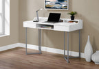 48" Taupe and Black Writing Desk With Two Drawers
