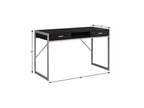 48" Dark Brown and Silver Computer Desk With Two Drawers