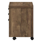 25" Brown Particle Board and Wood Filing Cabinet With Drawers