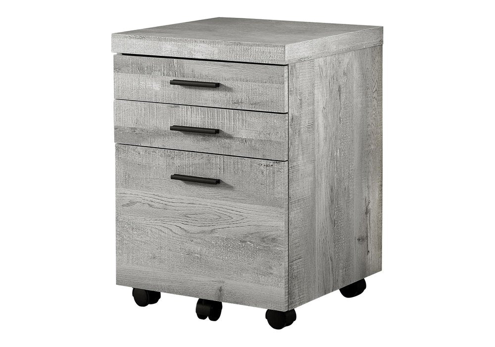 25" Brown Particle Board and Wood Filing Cabinet With Drawers