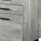 25" Brown Particle Board and Wood Filing Cabinet With Drawers