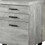 25" Brown Particle Board and Wood Filing Cabinet With Drawers