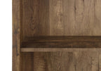 48" Brown Distressed Wood Adjustable Four Tier Bookcase