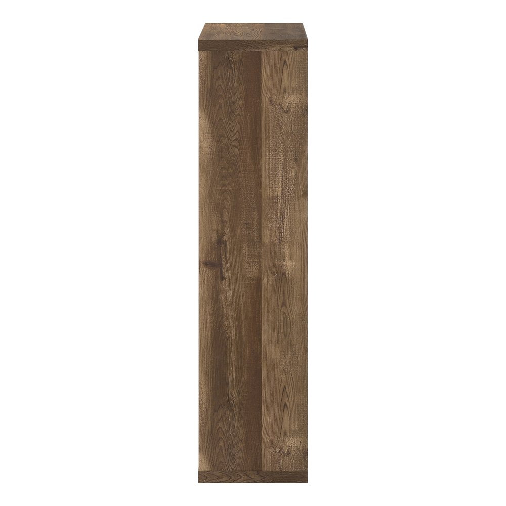 48" Brown Distressed Wood Adjustable Four Tier Bookcase