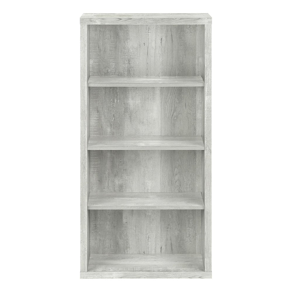 White Wood Adjustable Four Tier Bookcase