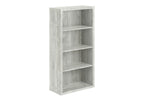White Wood Adjustable Four Tier Bookcase