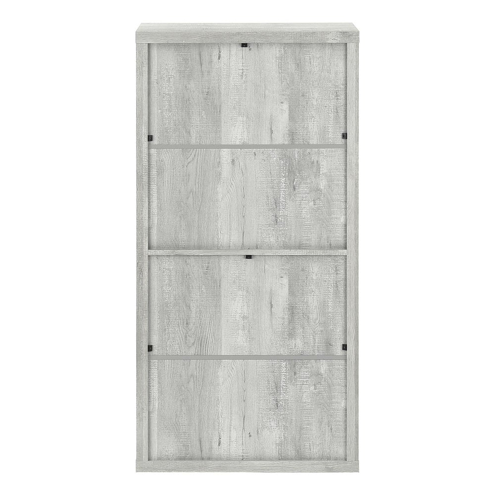 White Wood Adjustable Four Tier Bookcase