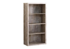 48" Taupe Distressed Wood Adjustable Four Tier Bookcase